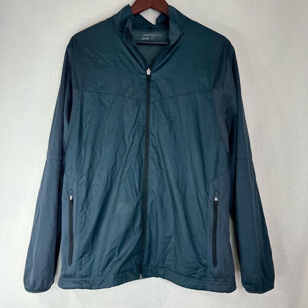 Nike Shield Golf‎ Windproof Jacket Mens Medium Gray Blue Lightweight Activewear